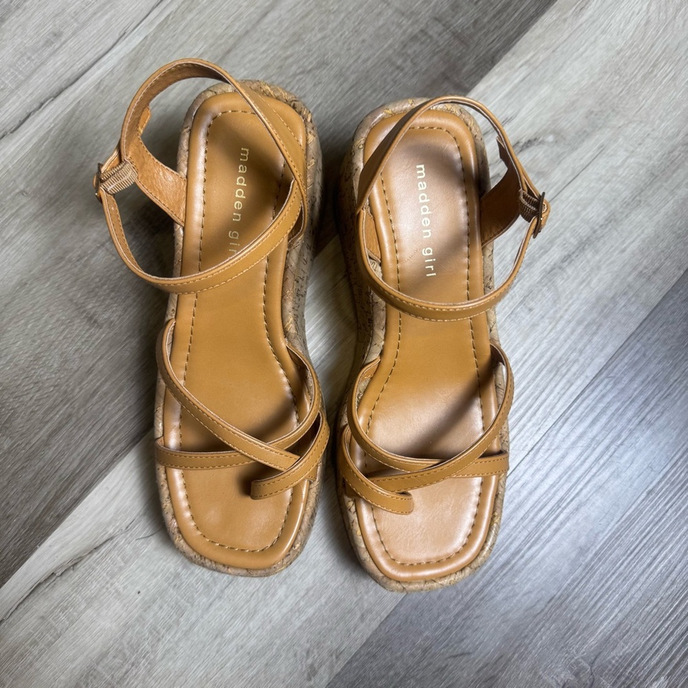 Madden Girl Vault Strappy Platform Wedge Sandals Size 9 - Picture 4 of 9